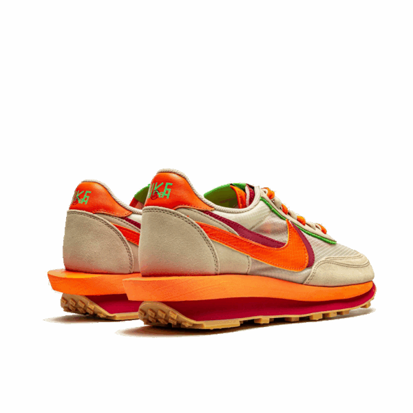 Nike LD Waffle sacai CLOT Kiss of Death Net Orange Blaze - Image 2